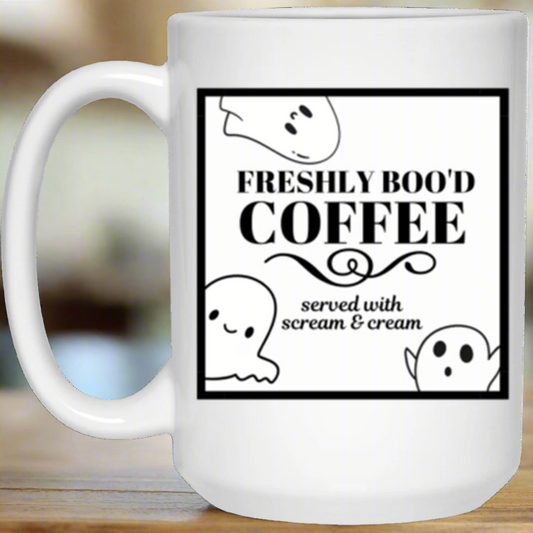 Freshly Boo'd Coffee | 15oz Mug | Halloween | Ghosts