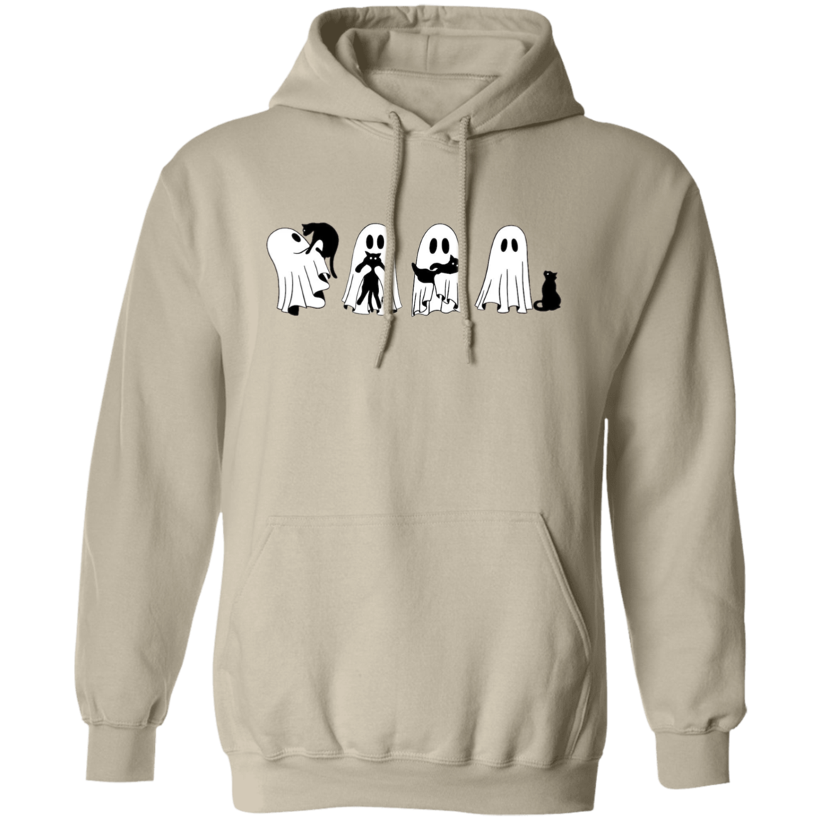 Adorable Ghost with Black Cats | Hoodie | Sweater | Halloween | Purrfect