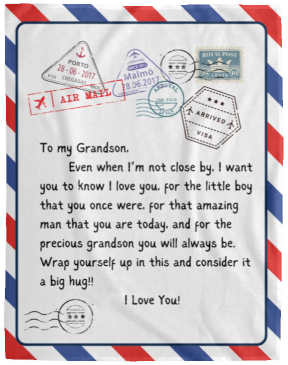 Air Mail Blanket | For Grandson