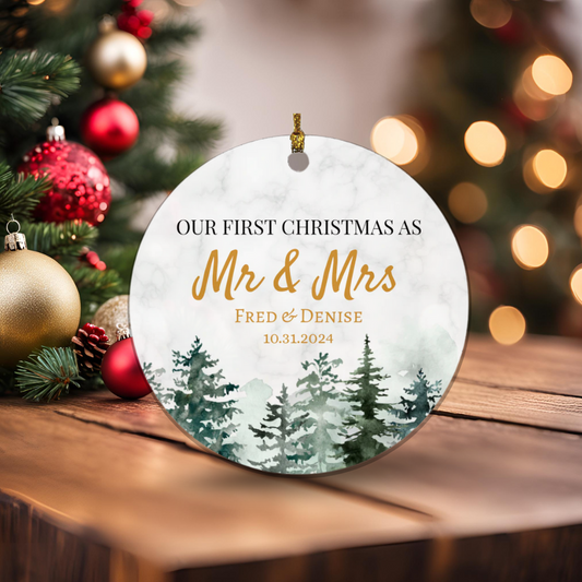 Our First Christmas as Mr & Mrs | PERSONALIZED | Ornament