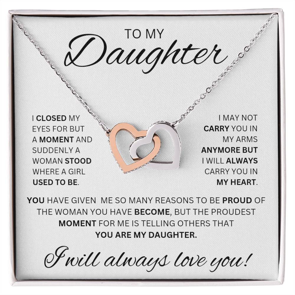 To My Daughter | Necklace: Interlocking Hearts | Proud of you