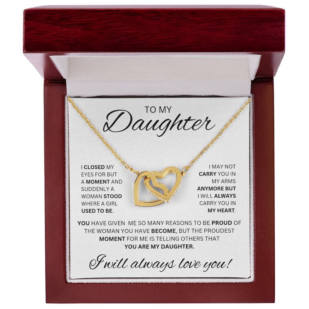 To My Daughter | Necklace: Interlocking Hearts | Proud of you