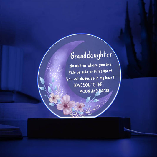 Granddaughter |To the Moon and Back | LED Round Light