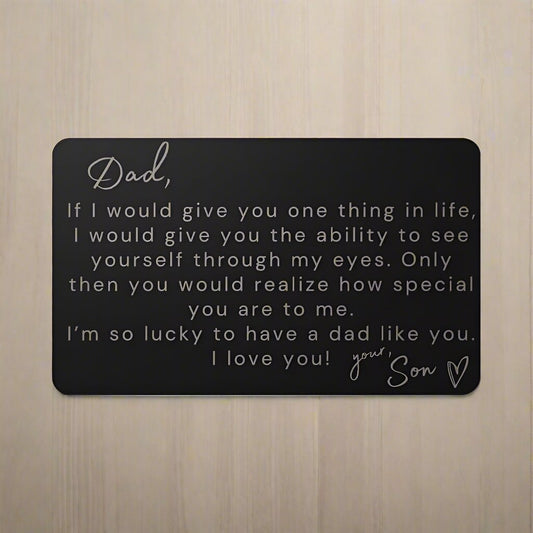 Dad | Metal Engraved Card | Gift for Dad | From Son