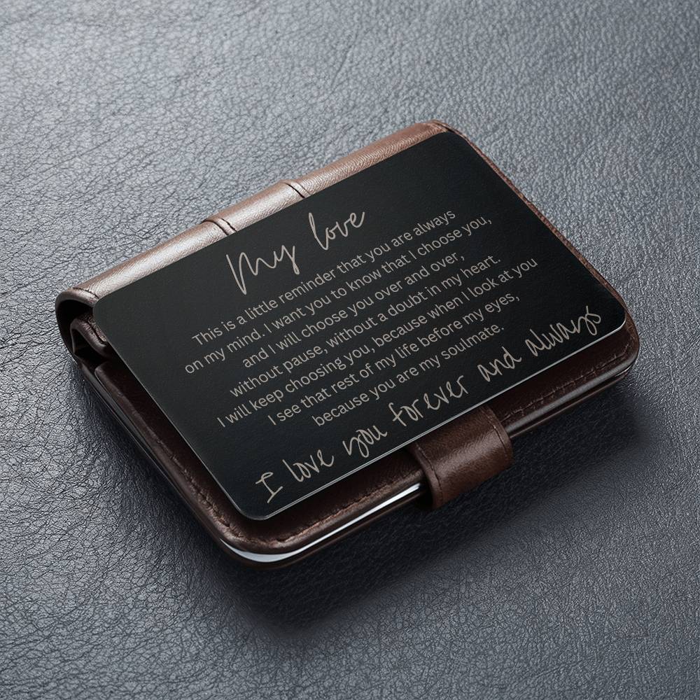 My Love | Engraved Metal Card | Gift for your Love