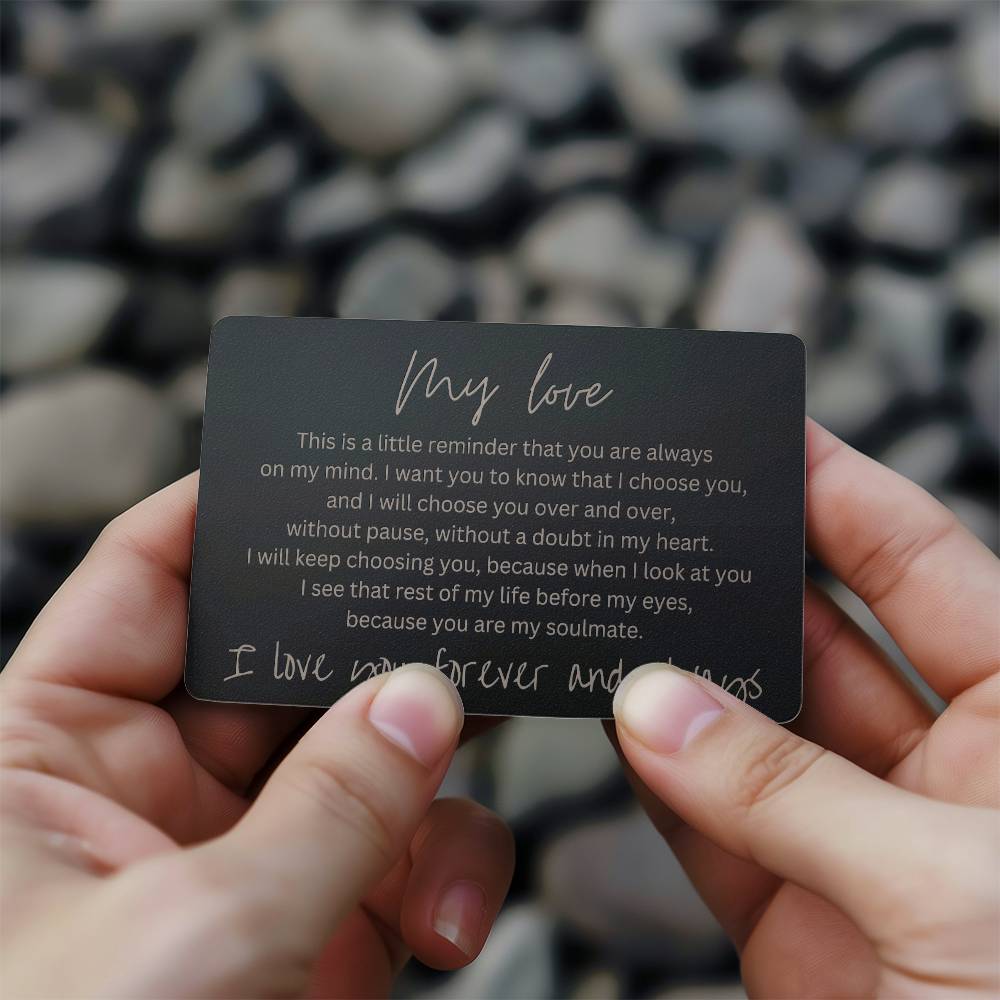 My Love | Engraved Metal Card | Gift for your Love