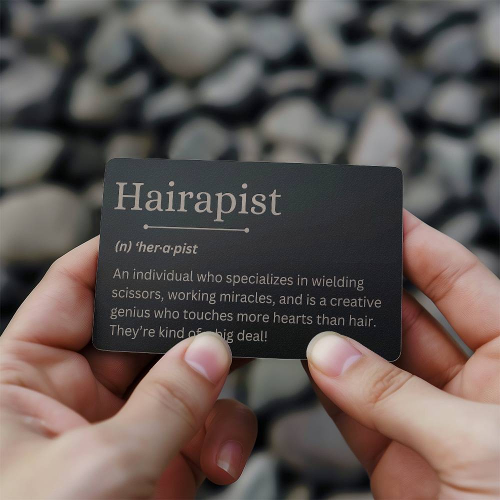 Hairapist | Engraved Metal Card | Gift for Hair Stylist