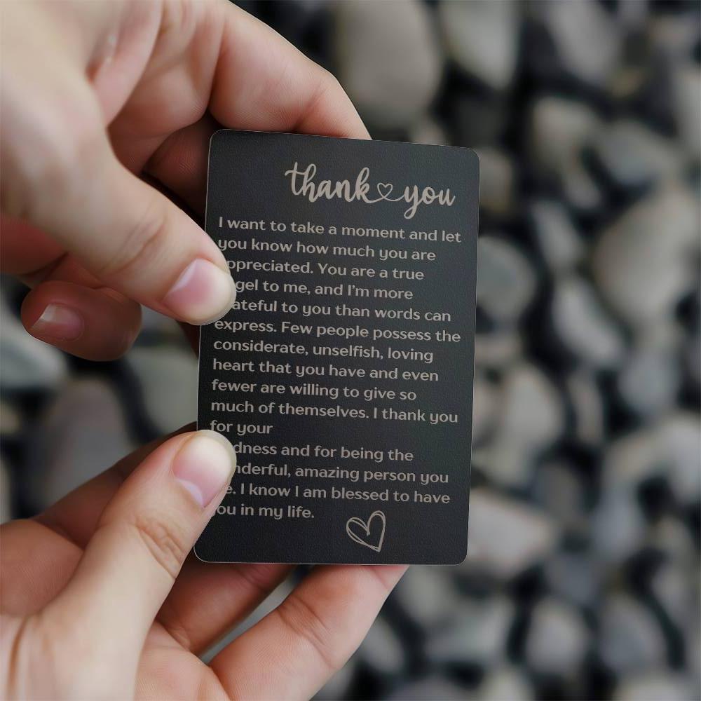 Thank You | Engraved Metal Card | Gift of Thanks