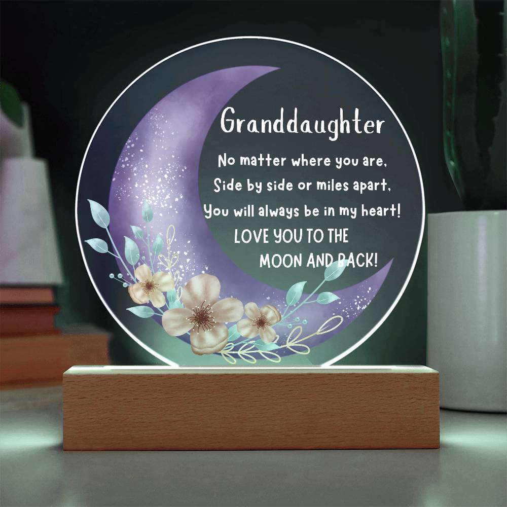 Granddaughter |To the Moon and Back | LED Round Light