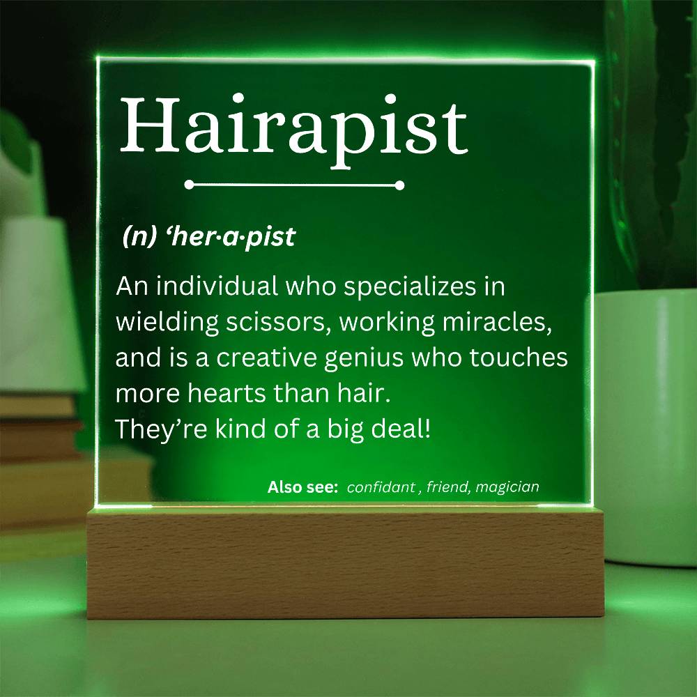 Hairapist Definition | LED Square Light | Gift for Hair Stylist